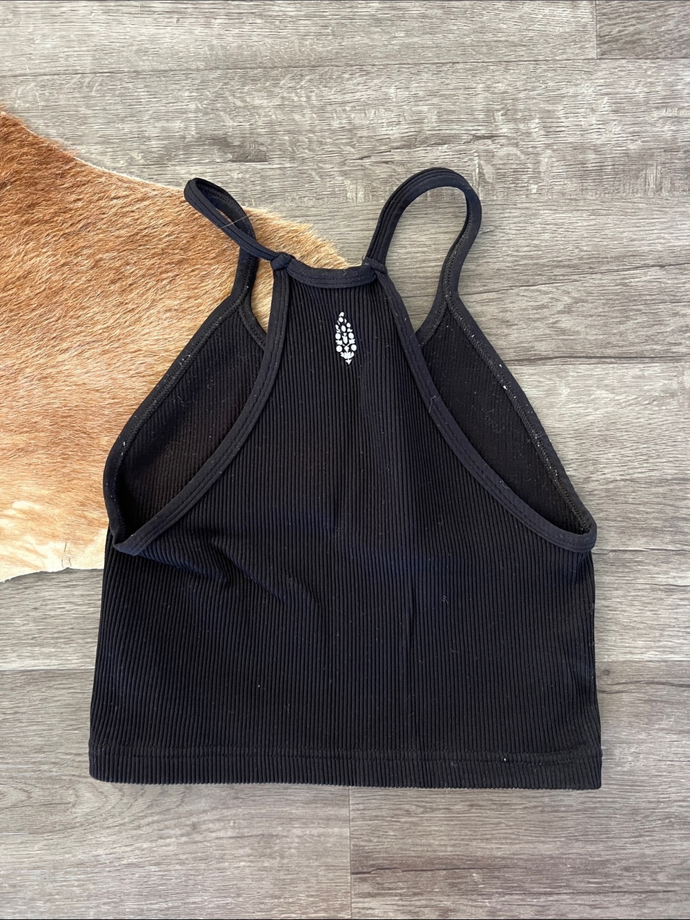 FP Movement by Free People Black Ribbed Cropped Tank - Picture 3 of 4